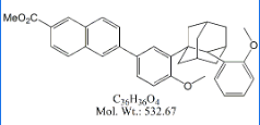 Adapalene 2-Methoxyphenyl Methyl Ester ; Methyl 6-(4-Methoxy-3-((1S,2R,3S,5R,7S)-2-(2-methoxyphenyl)adamantan-1-yl)phenyl)-2-naphthoate ;