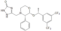 Aprepitant EP Impurity A ; Desfluoro Aprepitant ; 5-([(2R,3S)-2-((R)-1-[3,5-bis(trifluoromethyl)phenyl]ethoxy)-3-phenyl morpholino]methyl)-1H-1,2,4-triazol-3(2H)-one  |  170729-76-7