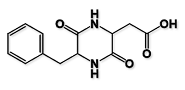Aspartame EP Impurity A; Aspartame USP Related Compound A; 5-Benzyl-3,6-dioxo-2-piperazineacetic acid; 5262-10-2
