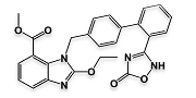 Azilsartan Methyl Ester; 1-[[2'-(2,5-Dihydro-5-oxo-1,2,4-oxadiazol-3-yl)[1,1'-biphenyl]-4-yl]methyl]-2-ethoxy-1H-benzimidazole-7-carboxylic acid methyl ester  |  147403-52-9