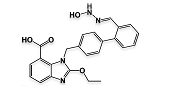 Azilsartan N-Hydroxy Impurity; N-Hydroxy Azilsartan Acid ;2-Ethoxy-1-[[2'-[(hydroxyamino)iminomethyl][1,1'-biphenyl]-4-yl]methyl]-1H-benzimidazole-7-carboxylic acid  | 1397836-49-5