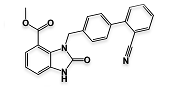 Azilsartan O-Desethyl Nitrile Impurity; O-Desethyl Azilsartan Methyl Ester Nitrile Analog ;Methyl 1-[(2'-Cyanobiphenyl-4-yl)methyl]-2,3-dihydro-2-oxo-1H-benzimidazole-7-carboxylate  |  139481-33-7