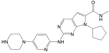 Ribociclib N-Desmethyl Metabolite ; 7-Cyclopentyl-N-methyl-2-[(5-piperazin-1-ylpyridin-2-yl)amino]pyrrolo[2,3-d]pyrimidine-6-carboxamide ;  1211441-59-6
