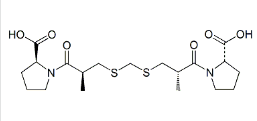 Captopril EP Impurity L ;  Captopril Methylenebis Impurity ;  1,1′-[Methylenebis[sulfanediyl[(2S)-2-methyl-1-oxopropane-3,1-diyl]]]bis[(2S)-pyrrolidine-2-carboxylic]acid ;