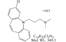Clomipramine EP Impurity C ;3-(3-Chloro-5H-dibenzo[b,f]azepin-5-yl)-N,N-dimethylpropan-1-amine hydrochloride
