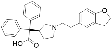 Darifenacin Carboxylic Acid Impurity ; (S)-2-(1-(2-(2,3-Dihydrobenzofuran-5-yl)ethyl)pyrrolidin-3-yl)-2,2-diphenylacetic acid hydrobromid