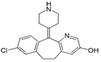 Desloratadine 3-Hydroxy Impurity ;8-Chloro-3-hydroxy-6,11-dihydro-11-(4-piperidinylidene)-5H-benzo[5,6]cyclohepta[1,2-b] pyridine ; 4-(8-Chloro-3-hydroxy-5,6-dihydro-11H-benzo[5,6]cyclohepta[1,2-b]pyridin-11-ylidene)-piperidine |  119410-08-1