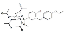 Dapagliflozin Methoxy Tetraacetate ; 2S,3R,4S,5R,6R)-6-(Acetoxymethyl)-2-(4-chloro-3-(4-ethoxybenzyl)phenyl)-2-methoxytetrahydro-2H-pyran-3,4,5-triyl triacetate 714269-58-6;