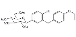 Dapagliflozin Tetraacetate ; Dapagliflozin Tetraacetyl Impurity ; (2R,3R,5R,6R)-6-(Acetoxymethyl)-2-(4-chloro-3-(4-ethoxybenzyl)phenyl) tetrahydro-2H-pyran-2,3,4,5-tetrayl tetraacetate ; 461432-25-7