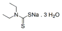 Disulfiram EP Impurity B ; Sodium Diethyldithiocarbamate Trihydrate ;  20624-25-3 (sodium salt trihydrate) ; 148-18-5 (sodium salt anhydrous) ; 147-84-2 (acid