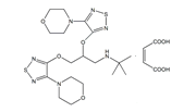 Timolol EP Impurity C ;Timolol BP Impurity C ; Timolol USP RC C ;(2RS)-N-(1,1-Dimethylethyl)-2,3-bis[[4-(morpholin-4-yl)-1,2,5-thiadiazol-3-yl]oxy]propan-1-amine maleate  | 610271-57-3