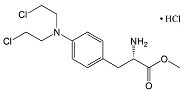 Melphalan EP Impurity H ; Melphalan Methyl Ester HCl ;Methyl 4-[bis(2-Chloroethyl)amino]-L-phenylalaninate hydrochloride  |   62978-52-3 (HCl);88457-23-2 (base) ;
