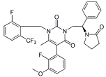 Elagolix RC 6 ;;; (R)-1-(2-Fluoro-6-(trifluoromethyl)benzyl)-5-(2-fluoro-3-methoxyphenyl)-6-methyl-3-(2-(2-oxopyrrolidin-1-yl)-2-phenylethyl)pyrimidine-2,4(1H,3H)-dione ; 2248628-93-3