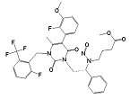 Elagolix methyl ester nitroso impurity;;; (R)-methyl 4-((2-(5-(2-fluoro-3-methoxyphenyl)-3-(2-fluoro-6-(trifluoromethyl)benzyl)-4-methyl-2,6-dioxo-2,3-dihydropyrimidin-1(6H)-yl)-1-phenylethyl)(nitroso)amino)butanoate