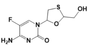 EMTRICITABINE RACEMIC MIXTURE(INHOUSE) ; Emtricitabine Racemic Mixture; 4-amino-5-fluoro-1-[2-(hydroxymethyl)-1,3-oxathiolan- 5-yl]pyrimidin-2(1H)-one