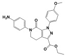 Apixaban Stage II : Ethyl 6-(4-aminophenyl) 1-(4-methoxyphenyl)-7-oxo-4,5-dihydropyrazolo[3,4-c]pyridine-3-carboxylate; 503615-07-4