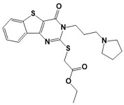 Ethyl2-[[3,4-dihydro-4-oxo-3-[3-(1-pyrrolidinyl)propyl][1]benzothieno[3,2-d]pyrimidin-2-yl]thio]acetate/896795-60-1