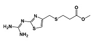 Famotidine EP Impurity J; Methyl 3-[[[2-[(diaminomethylidene)amino]thiazol-4-yl]methyl]sulfanyl]propanoate  |  76824-14-1
