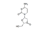 Lamivudine EP Impurity G ;Lamivudine (3S)-Sulfoxide ; 4-Amino-1-[(2R,3S,5S)-2-(hydroxymethyl)-1,3-oxathiolan-5-yl] pyrimidin-2(1H)-one S-oxide | 160552-55-6