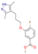 Methyl 3-(3-(3,5-dimethyl-1H-pyrazol-4-yl)propoxy)-4-fluorobenzoate; Synonyms: Benzoic acid, 3-[3-(3,5-dimethyl-1H-pyrazol-4-yl)propoxy]-4-fluoro-, methyl ester; 3-[3-(3,5-Dimethyl-1H-pyrazol-4-yl)-propoxy]-4-fluoro-benzoic acid methyl ester; Methyl 3-[3-(3,5-dimethyl-1H-pyrazol-4-yl)propoxy]-4-fluorobenzoate; Acoramidis Impurity 1; Acoramidis impurity-4 (CAS: 1446701-54-7)