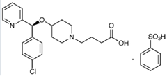 Bepotastine Besylate; (S)-4-(4-((4-Chlorophenyl)(pyridin-2-yl)methoxy)piperidin-1-yl)butanoic acid benzenesulfonate  (CAS: 190786-44-8)