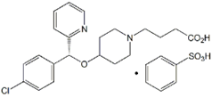 Bepotastine Besylate (R)-Isomer; (R)-4-(4-((4-Chlorophenyl)(pyridin-2-yl)methoxy)piperidin-1-yl)butanoic acid benzenesulfonate  (CAS: 190730-42-8)