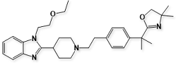 Bilastine Impurity A (Inhouse); 2-(2-(4-(2-(4-(1-(2-ethoxyethyl)-1H-benzo[d]imidazol-2-yl)piperidin-1-yl)ethyl)phenyl)propan-2-yl)-4,4-dimethyl-4,5-dihydrooxazole (CAS: 202189-77-3)