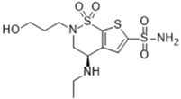 Brinzolamide Impurity E;  (R)-4-(Ethylamino)-2-(3-hydroxypropyl)-3,4-dihydro-2H-thieno[3,2-e][1,2]thiazine-6-sulfonamide 1,1-dioxide  (CAS: 186377-56-0)