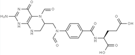 Levofolinate EP Impurity B; Folinic Acid Impurity B; 5,10-Diformyltetrahydrofolic Acid; (4-(N-((2-amino-5-formyl-4-oxo-1,4,5,6,7,8-hexahydropteridin-6-yl)methyl)formamido)benzoyl)-L-glutamic acid  (CAS: 98814-60-9)