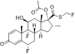 Fluticasone propionate related compound C; (6S,8S,9R,10S,11S,13S,14S,16R,17R)-6,9-difluoro-17-(((fluoromethyl)thio)carbonyl)-11-hydroxy-10,13,16-trimethyl-3-oxo-6,7,8,9,10,11,12,13,14,15,16,17-dodecahydro-3H-cyclopenta[a]phenanthren-17-yl acetate (CAS: 80474-24-4)