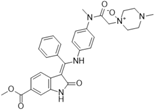 Nintedanib N1-Oxide; (Z)-1-(2-((4-(((6-(methoxycarbonyl)-2-oxoindolin-3-ylidene)(phenyl)methyl)amino)phenyl)(methyl)amino)-2-oxoethyl)-4-methylpiperazine 1-oxide; Intedanib N1-Oxide