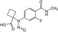 1-((3-fluoro-4-(methylcarbamoyl)phenyl(nitroso)amino)cyclobutanecarboxylic acid