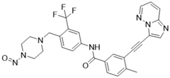 N-Nitroso N-Desmethyl Ponatinib; 3-(imidazo[1,2-b]pyridazin-3-ylethynyl)-4-methyl-N-(4-((4-nitrosopiperazin-1-yl)methyl)-3-(trifluoromethyl)phenyl)benzamide