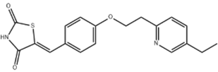 Pioglitazone EP Impurity B; 5-[4-[2-(5-Ethyl-2-Pyridyl)Ethoxy]-2-Imino-4-Thiazoldione	(CAS: 136401-69-9)