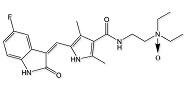 Sunitinib N-Oxide; N-[2-(Diethyloxidoamino)ethyl]-5-[(Z)-(5-fluoro-1,2-dihydro-2-oxo-3H-indol-3-ylidene)methyl]-2,4-dimethyl-1H-pyrrole-3-carboxamide;  356068-99-0