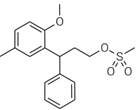 Tolterodine Mesyl Impurity; 3-(2-methoxy-5-methylphenyl)-3-phenylpropyl methanesulfonate  (CAS: 882878-66-2)
