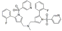 Vonoprazan Dimer Impurity; 1-(5-(2-Fluorophenyl)-1-(pyridin-3-ylsulfonyl)-1H-pyrrol-3-yl)-N-((5-(2-fluorophenyl)-1-(pyridin-3-ylsulfonyl)-1H-pyrrol-3-yl)methyl)-N-methylmethanamine