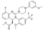 Methyl (S)-2-(8-fluoro-3-(2-methoxy-5-(trifluoromethyl)phenyl)-2-(4-(3-methoxyphenyl)piperazin-1-yl)-3,4-dihydroquinazolin-4-yl)acetate (CAS: 917389-29-8)