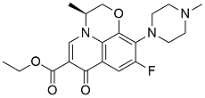 Levofloxacin USP RC C ; Levofloxacin USP Related Compound C ; Levofloxacin Ethyl Ester ; Ethyl (S)-9-fluoro-2,3-dihydro-3-methyl-10-(4-methyl-1-piperazinyl)-7-oxo-7H-pyrido[1,2,3-de]-1,4-benzoxazine-6-carboxylate | 177472-30-9
