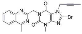 Linagliptin RC 11;  8-Bromo-7-(but-2-ynyl)-3-methyl-1-((4-methylquinazolin-2-yl)methyl)-1H-purine-2,6(3H,7H)-dione