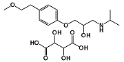 Metoprolol Tartrate; rac Metoprolol Hemi (+)-Tartrate ; 1-(Isopropylamino)-3-(p-(2-methoxyethyl)phenoxy)-2-propanol (2:1) dextro-tartrate salt ; Bis[(2RS)-1-[4-(2-methoxyethyl)phenoxy]-3-[(1-methylethyl)-amino]propan-2-ol] tartrate  |  56392-17-7