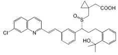 Montelukast EP Impurity C ;Montelukast USP Related Compound A ; Montelukast Sulfoxide ; Montelukast S-Oxide ; [1-[[[1-[3-[(E)-2-(7-chloroquinolin-2-yl)ethenyl]phenyl]-3-[2-(2-hydrox-ypropan-2-yl)phenyl]propyl]sulfinyl]methyl]cyclopropyl]acetic acid  |  909849-96-3