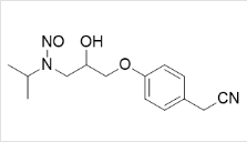 N-Nitroso Atenolol Impurity H; N-(3-(4-(cyanomethyl)phenoxy)-2-hydroxypropyl)-N-isopropylnitrous amide