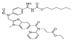 N-Nitroso Dabigatran Etexilate Mesylate ; ethyl 3-(2-(((4-(N-((hexyloxy)carbonyl)carbamimidoyl)phenyl)(nitroso)amino)methyl)-1-methyl-N-(pyridin-2-yl)-1H-benzo[d]imidazole-5-carboxamido)propanoate