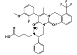 N-Nitroso Elagolix ;;; (R)-4-((2-(5-(2-fluoro-3-methoxyphenyl)-3-(2-fluoro-6-(trifluoromethyl)benzyl)-4-methyl-2,6-dioxo-3,6-dihydropyrimidin-1(2H)-yl)-1-phenylethyl)(nitroso)amino)butanoic acid