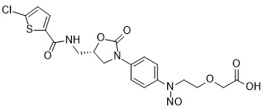 N-Nitroso Rivaroxaban Open-Ring Acid Impurity;  (S)-2-(2-((4-(5-((5-chlorothiophene-2-carboxamido)methyl)-2-oxooxazolidin-3-yl)phenyl)(nitroso)amino)ethoxy)acetic acid