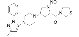 N-Nitroso teneligliptin Impurity ;((2S,4S)-4-(4-(3-methyl-1-phenyl-1H-pyrazol-5-yl)piperazin-1-yl)-1-nitrosopyrrolidin-2-yl)(thiazolidin-3-yl)methanone