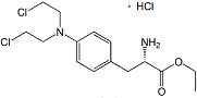 Melphalan Ethyl Ester ; (S)-Ethyl 2-amino-3-(4-(bis(2-chloroethyl)amino)phenyl)propanoate hydrochloride   |  112117-81-4 (HCl) ; 18067-07-7 (Base)