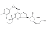 Ticagrelor DP5 ; Ticagrelor Sulfone ; (1S,2S,3R,5S)-3-[7-[(1R,2S)-2-(3,4-Difluorophenyl)cyclopropylamino]-5-(propylsulfonyl)- 3H-[1,2,3]triazolo[4,5-d]pyrimidin-3-yl]-5-(2-hydroxyethoxy) cyclopentane-1,2-diol  | 274693-39-9