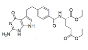 Pemetrexed Diethyl Ester ; N-[4-[2-(2-Amino-4,7-dihydro-4-oxo-1H-pyrrolo[2,3-d]pyrimidin-5-yl)ethyl]benzoyl]-L-glutamic acid diethyl ester   |   146943-43-3